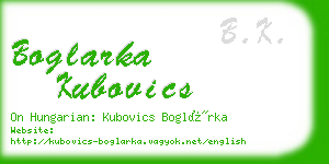 boglarka kubovics business card